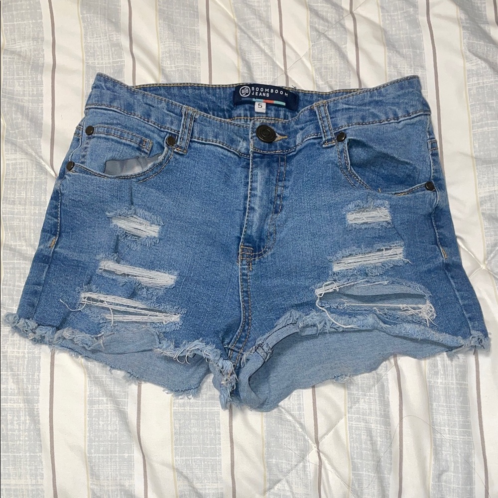 Boom Boom Jeans Light Blue Ripped Jean Shorts